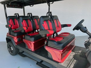 Evolution Maverick 6 Passenger Burgundy Golf Cart 04